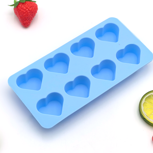 Moules à glaçons en silicone en forme de cœur, 8 cavités, antiadhésifs, personnalisables, pour crème glacée et chocolat - Product Image 1