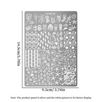 Nouvelle plaque de stamping en métal pour nail art, motif dentelle ajourée style français, plaque de transfert de gel, modèle à imprimé écossais