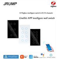 Pour Tuya Smart WiFi 147 voies interrupteur mural avec commande vocale Alexa 4/5/6/8/10 voies interrupteur intelligent Max 10A courant IP65 niveau