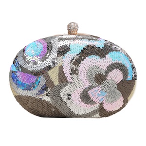 Bolso de mano brillante con lentejuelas florales para mujer, bolso de noche con cadenas de correa desmontables, bolso de mano para cóctel y boda - Product Image 5