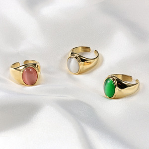 Bague pour homme en acier inoxydable plaqué or rose européen et américain, style simple, fin, tendance, géométrique - Product Image 2