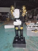Brique d'ours de bande dessinée célèbre en fibre de verre galvanisée personnalisée avec sculpture en plaque pour décoration commerciale intérieure/extérieure
