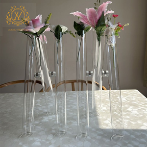 <span class=keywords><strong>Vase</strong></span> Floral en Éprouvette, 3 Verres Connexes, Centre de Table de Mariage, <span class=keywords><strong>Vase</strong></span> Cylindrique, Support Floral, Décoration de Table de Mariage - Product Image 4