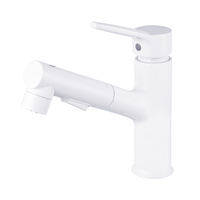 Robinet de lavabo extensible à rotation à 360 degrés, gris, mitigeur de lavabo à extraction, design moderne, eau chaude et froide, robinet de lavabo de salle de bain