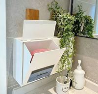 Boîte de rangement murale anti-poussière à ouverture rabattable sans perçage pour salle de bain, toilettes, produits de soin et articles divers – Offre Spéciale