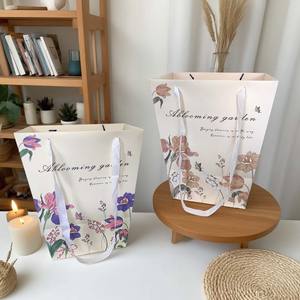 Sac en papier cadeau de luxe pour fleurs, fournitures pour fleuristes, bouquets de roses, emballage pour fleurs de mariage, sac de shopping avec votre logo personnalisé - Product Image 4