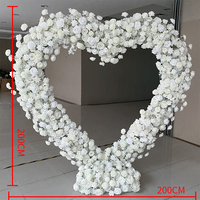 Support de toile de fond en forme d'arche avec roses et hortensias en tissu pour décorations de mariage, de remise de diplôme et de fête des pères