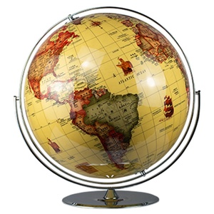 Globo Terráqueo Retro Universal Seeball de 42 cm, Cromado Brillante, Material ABS, Revestimiento de Cristal, 3 Colores Opcionales - Ciencia Popular, Geografía - Product Image 1