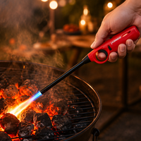 Allume-barbecue de camping extérieur avec tube flexible et sécurité enfant pour réchaud