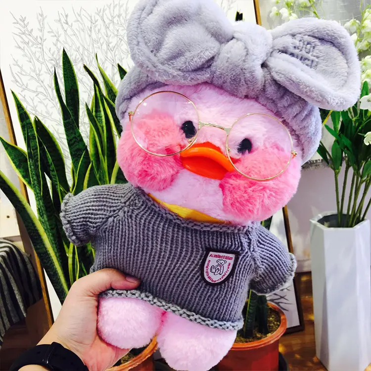 Dolması yumuşak Kawaii ördek bebek hyaluronik asit küçük sarı oyuncak ördek sevimli Lalafanfan peluş oyuncak