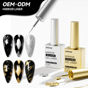 Logam cermin Super 15ml garis Platinum cat kuku <span class=keywords><strong>Gel</strong></span> desain pribadi unik dengan aksen logam emas - Product Image 1