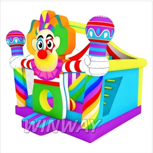 Casa de rebote inflable de PVC de payaso colorido para uso en fiestas infantiles - Product Image 5