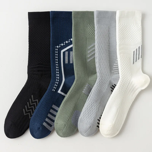 Chaussettes de football Coolmax pour hommes et femmes Logo personnalisé Crew Compression Impression numérique Chaussettes de sport d'été en coton avec coussin - Product Image 2