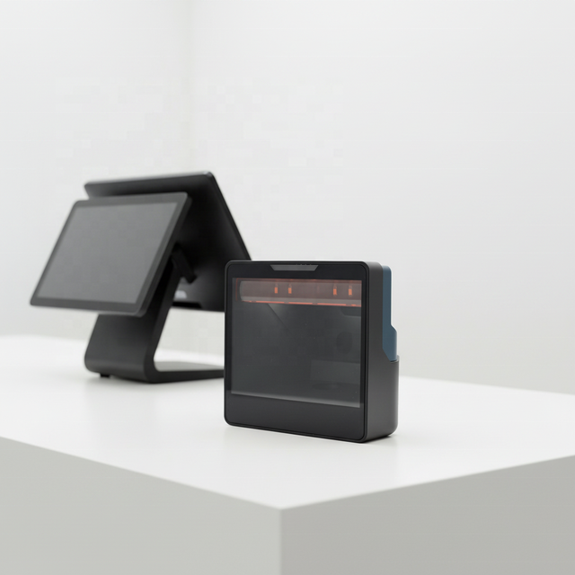 Most Popular Handsfree 1D 2D CIS Desktop Tablet USB COM Barcode POS QR Code Reader Omnidirectional Scanner Stock