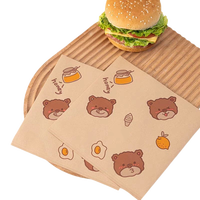 Sac en papier triangulaire personnalisé, imprimé, à double ouverture, résistant à l'huile et à la graisse, pour pain, gaufres, hamburgers, sandwichs, beignets