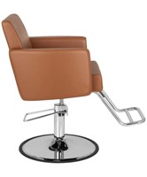 Chaise de coiffure pivotante à 360° style loft en cuir PU, avec repose-pieds réglable et accoudoirs