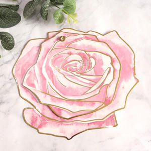 Menú <span class=keywords><strong>de</strong></span> cena acrílico con espejo dorado <span class=keywords><strong>de</strong></span> lujo <span class=keywords><strong>para</strong></span> bodas Menú floral Rosa personalizado <span class=keywords><strong>para</strong></span> cualquier evento o fiesta - Product Image 3