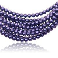 Perles de verre rondes irisées violet foncé de 8 mm de haute qualité, perles en vrac pour bracelet, collier, fournitures de bricolage