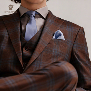 Traje de Hombre de Alta Gama, Tres Piezas, Corte Entallado, Traje de Novio Juvenil <span class=keywords><strong>para</strong></span> Negocios y Ocio, Traje a Cuadros - Product Image 4