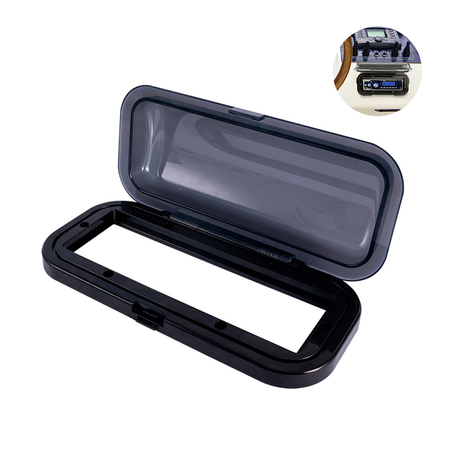 2 DIN Marine Radio Waterproof Cover Flip-up Boat Stereo Splash Guard Universal Housing