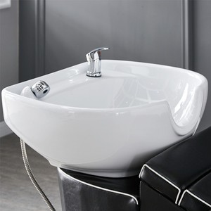 Cama de lavado de cabello para peluquería con cabezal de ducha, tipo sillón y semi-reclinable para masajes - Product Image 4