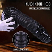 Dildo de Simulación Extra Grande y Grueso, Tapón Anal con Rosca Grande para Fácil Inserción, Masturbación Femenina, Pene Grande
