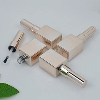 Bouteille de vernis à ongles de 15ml en or rose bouteille de gel à ongles vide avec flacon de conteneur de beauté des ongles en verre de brosse