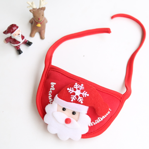 Chien chat animal de compagnie chapeau de noël salive serviette bavoir automne et hiver habiller fournitures pour Teddy - Product Image 5