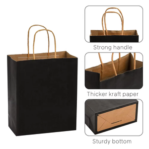 Sacs en papier <span class=keywords><strong>de</strong></span> <span class=keywords><strong>luxe</strong></span> noir mat en gros avec poignées pour vêtements, sacs cadeaux personnalisés en papier recyclé avec votre propre logo - Product Image 3
