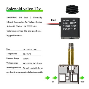 Vanne de régulation de pression 2V025-08, électrovanne pneumatique en laiton, bobine solénoïde 36V, corps 3/2 pour contrôle de débit - Product Image 4