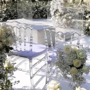 Silla Chiavari de resina duradera de alta calidad, transparente, cristal real, boda, para Hotel Fénix, salón, comedor, sala de estar - Product Image 4