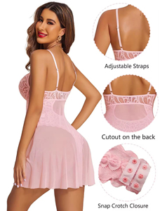 Lencería Sexy de Alta Gama al por Mayor para Adultos, Body de Encaje Fino, Traje de Una Pieza Pure Desire Girl, Lencería Elegante para el Día de San Valentín - Product Image 3