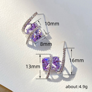 Orecchini a Perno Geometrici Quadrati, Gioielli Eleganti e Chic per Donne, Accessorio Regalo per Uso Quotidiano e Feste - Product Image 5