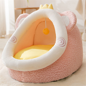 Camas para Mascotas de Terciopelo Princesa, Semi-Cerradas, Cálidas, Ecológicas, 100% Algodón, Diseño Sólido, para Perros y Gatos, Fabricante Personalizado, Venta al Por Mayor - Product Image 5