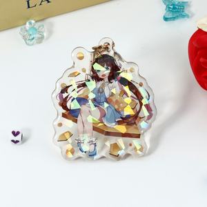 Llavero de resina con estampado de dibujos animados de doble cara personalizado barato llavero de acrílico epoxi transparente con personaje de Anime - Product Image 2