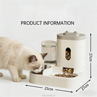 Vente en gros de distributeur d'eau et de nourriture pour animaux de compagnie 2 en 1, en plastique, étanche, grand bol de rangement pour chats, chiens, petits animaux