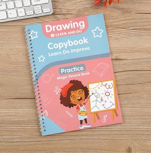 Personnalisé vente en gros 4 pièces/ensemble enfants dessin magique pratique écriture coulé anglais <span class=keywords><strong>Montessori</strong></span> réutilisable <span class=keywords><strong>livre</strong></span> magique pour les enfants - Product Image 5