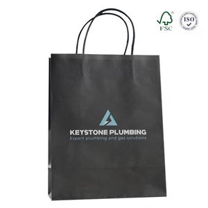 Bolsas de Papel Negras Impresas Personalizadas, Bolsas de Papel Kraft para Boutique, Compras, Comida para Llevar, con Asa - Product Image 4
