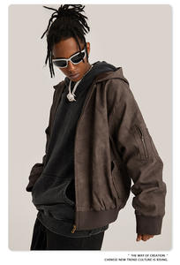 Tendances de la mode, vêtements pour hommes, veste en cuir PU d'hiver, streetwear, veste en simili cuir pour moto pour hommes, vente en gros <span class=keywords><strong>2022</strong></span> - Product Image 2