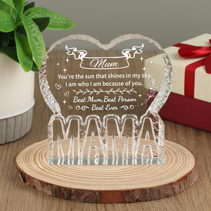 Recuerdo de Cristal en Forma de Corazón, Cristal Grabado con Mensaje Personalizado, Regalo para Mamá, Aniversario - Product Image 6