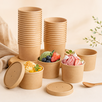 Gobelet à soupe en kraft, service OEM ODM, entièrement compostable, anti-fuite, qualité export en vrac, canne à sucre naturelle, durable