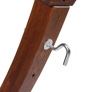 Hamaca doble <span class=keywords><strong>de</strong></span> algodón con soporte <span class=keywords><strong>de</strong></span> arco <span class=keywords><strong>de</strong></span> pino macizo Soporte <span class=keywords><strong>de</strong></span> <span class=keywords><strong>madera</strong></span> con hamaca <span class=keywords><strong>para</strong></span> patio interior al aire libre Patio Jardín - Product Image 3