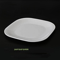 Assiette de Présentation Carrée en Mélamine Blanche de 10,5 Pouces avec Impression Personnalisée Motif Fleur Chinoise pour la Restauration en Gros