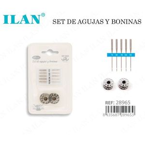 Ensemble d'aiguilles et de canettes pour machine à coudre Ilan 70 80 90 100 110 en métal pour machines à coudre - Product Image 3