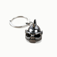 Porte-clés de moto en alliage de zinc, crâne 3D, breloque casque stéréo, pendentif pour clés de voiture