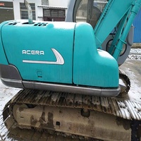 Mini-excavatrice sur chenilles hydraulique d'occasion Kobelco SK120 du Japon, 12,8 tonnes, modèle 2014, avec inspection vidéo du moteur et des composants essentiels