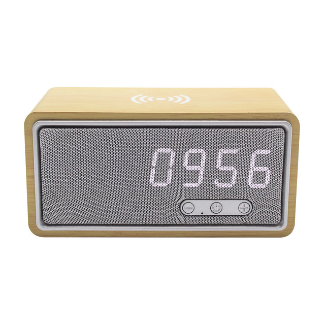 2023 Cheap and High Quality 3 in 1 Digital Alarm Clock With Wireless Charger & Bluetooth Speaker