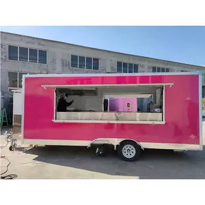 견인 바가있는 새로운 디자인의 대형 아이스크림 모바일 푸드 트럭 핫도그 푸드 트레일러