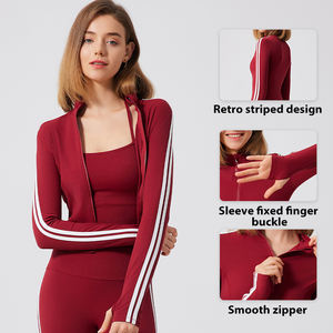 Giacca sportiva di moda Casual da donna di nuova tendenza con cerniera alta elastica leggera e traspirante <span class=keywords><strong>abbigliamento</strong></span> <span class=keywords><strong>sportivo</strong></span> amichevole - Product Image 2