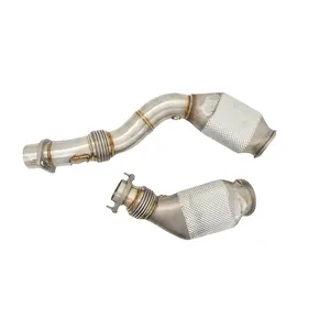 Performance Exhaust Downpipe Header with Catalytic Converters for BMW F82 M4 Heat Shield